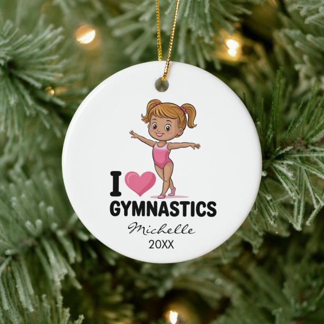  Personalized Gymnast gymnastics Girl Christmas  Ceramic Tree Decoration (Tree)