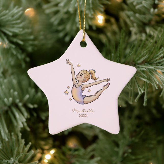 Personalized Gymnast gymnastics Girl Christmas  Ceramic Tree Decoration (Tree)