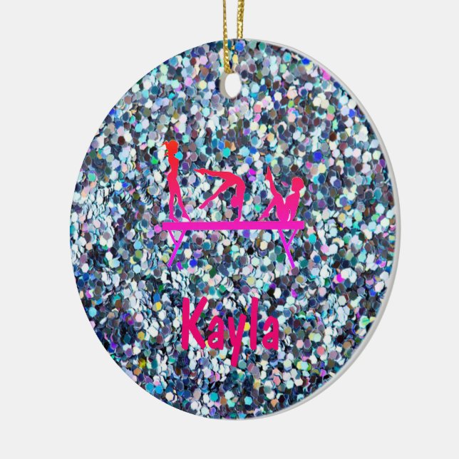 PERSONALIZED GYMNASTICS BLING ORNAMENT (Left)