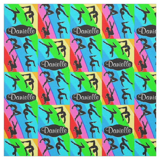 PERSONALIZED GYMNASTICS CHAMPION RAINBOW FABRIC (Swatch)