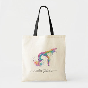 Personalized Gymnastics Glitter   Tote Bag