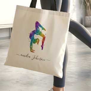 Personalized Gymnastics Glitter   Tote Bag
