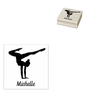 Personalized Gymnastics  Rubber Stamp