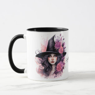 Personalized Halloween Beautiful Witch Mug