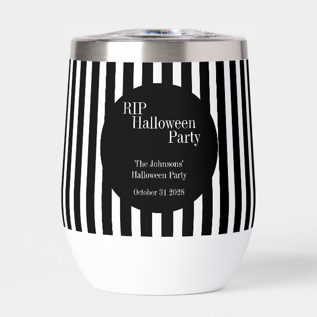 Personalized Halloween RIP Black and White Stripe (Front)