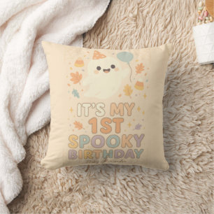 Personalized Halloween Spooky 1st Birthday Cushion