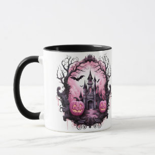 Personalized Halloween Spooky House, Bats, Pumpkin Mug
