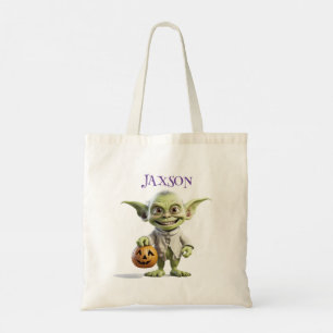 PERSONALIZED HALLOWEEN TRICK or TREAT SKELETON Tote Bag