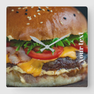 Personalized Hamburger Photo Acrylic Wall Clock