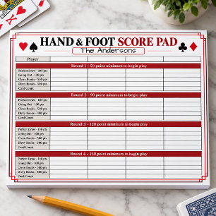 Personalized Hand & Foot Score Pad