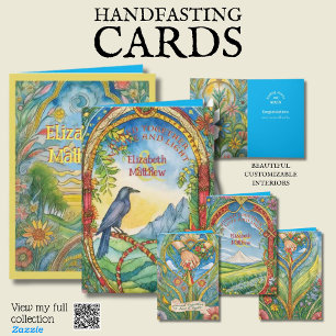 PERSONALIZED HANDFASTING CARD PAGAN CELTIC RAVEN