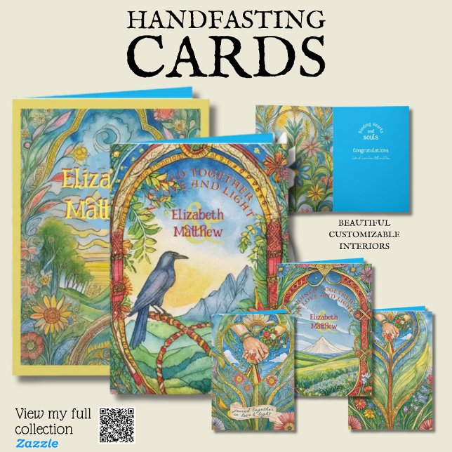 PERSONALIZED HANDFASTING CARD PAGAN CELTIC RAVEN (Creator Uploaded)