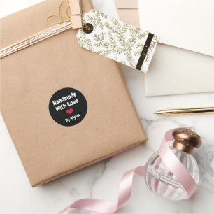 Personalized Handmade With Love Classic Round Sticker