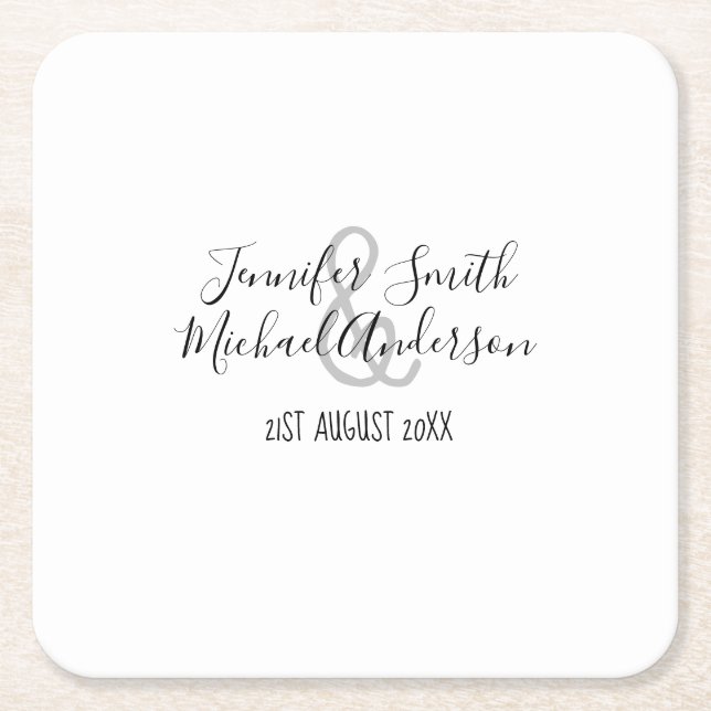 Personalized Handwritten Paper Coasters Name Date (Front)