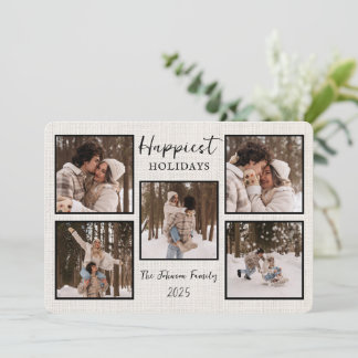 Personalized Happiest Holidays Card with Photos