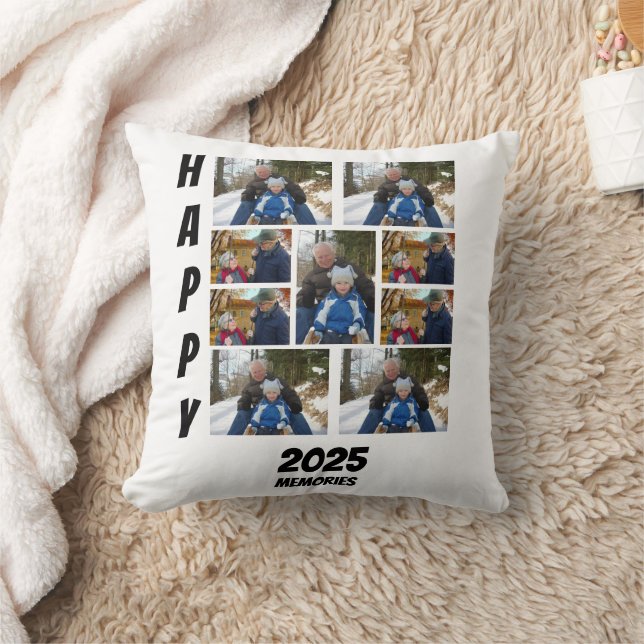 Personalized Happy 2025 memories Photo Collage Cushion (Blanket)