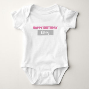 PERSONALIZED HAPPY BIRTHDAY Baby Bodysuit