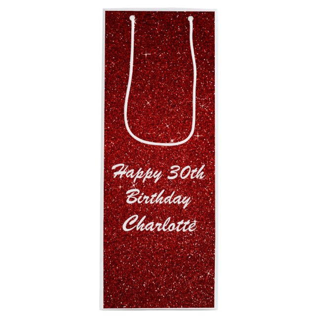 Personalized Happy Birthday Bag - Wine, Glossy (Front)