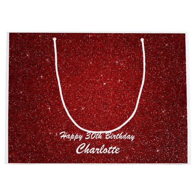 Personalized Happy Birthday Bag - Wine, Glossy (Front)