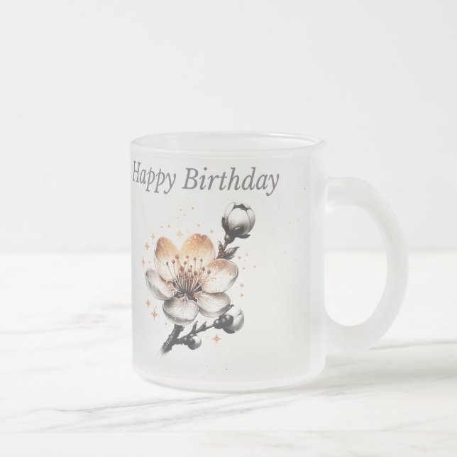 Personalized Happy Birthday Cherry Blossom Mug (Right)