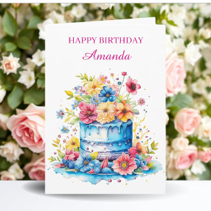 Personalized Happy Birthday   Coloring Page Card