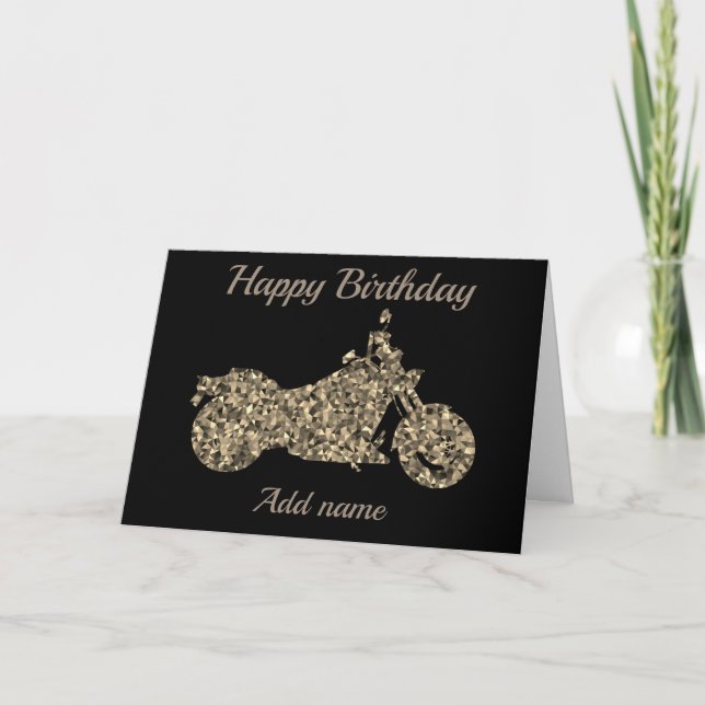 Personalized happy birthday motorcycle card (Front)