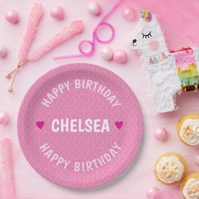PERSONALIZED HAPPY BIRTHDAY PAPER PLATE (Party)