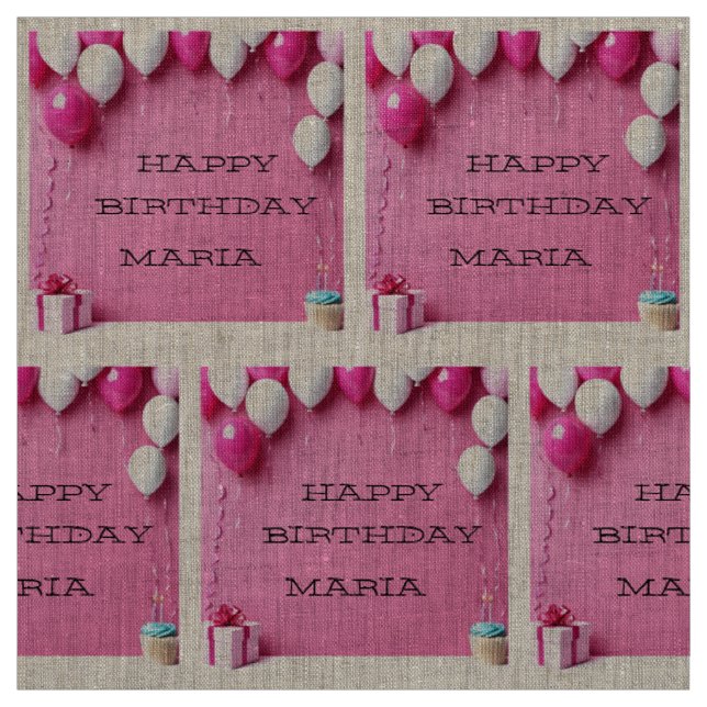 Personalized Happy Birthday Photo Wall Fabric (Swatch)