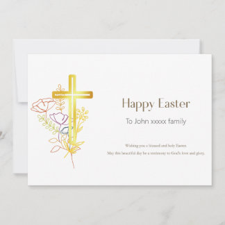 Personalized Happy Easter Christian Card 