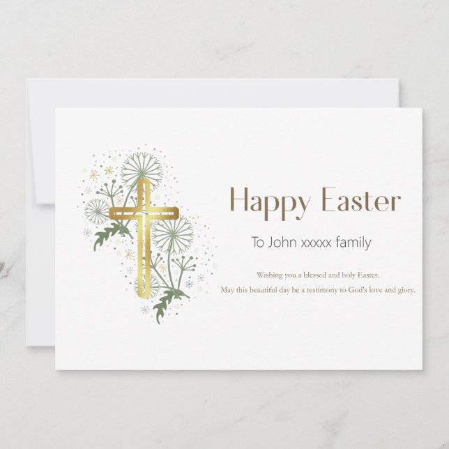 Personalized Happy Easter Christian Card  (Front)