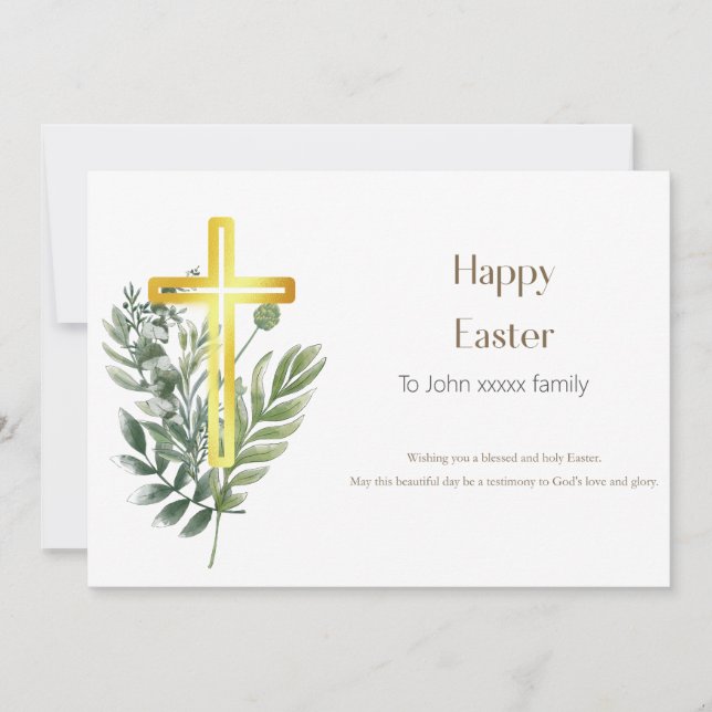 Personalized Happy Easter Christian Card  (Front)