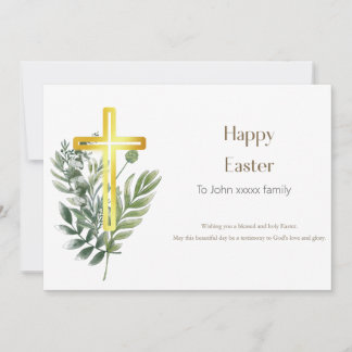 Personalized Happy Easter Christian Card 