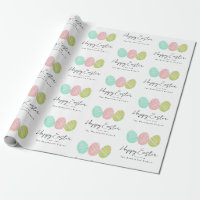 Personalized Happy Easter Eggs Watercolor