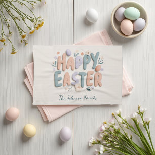 Personalized Happy Easter Family Kitchen Towel