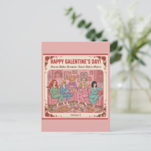 Personalized Happy Galentine's Day Postcard