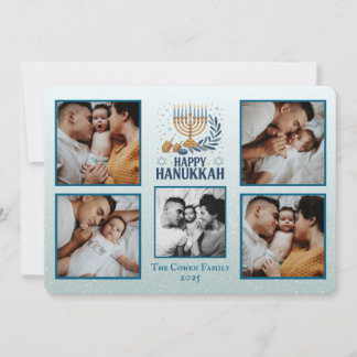 Personalized Happy Hanukkah Card with 5 Photos