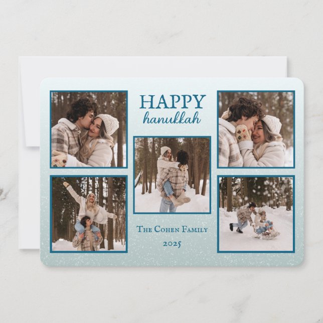 Personalized Happy Hanukkah Card with Photos (Front)