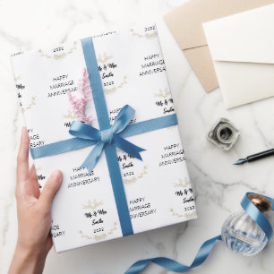 Personalized Happy Marriage Anniversary Wrapping Paper