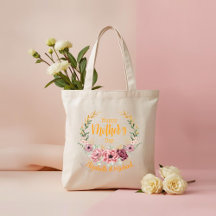 Personalized Happy Mother’s Day Floral Tote Bag