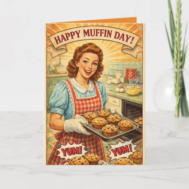 Personalized Happy Muffin Day Greeting Card (Front)