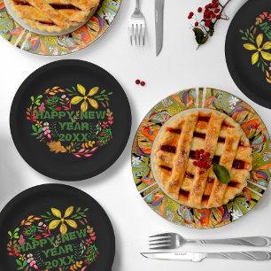 PERSONALIZED HAPPY NEW YEAR 20XX PAPER PLATE