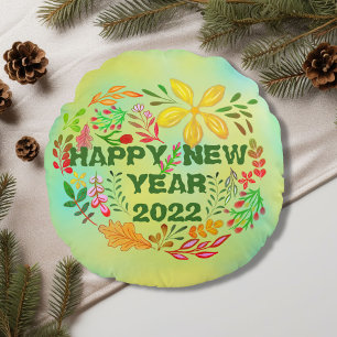 PERSONALIZED HAPPY NEW YEAR 20XX ROUND CUSHION