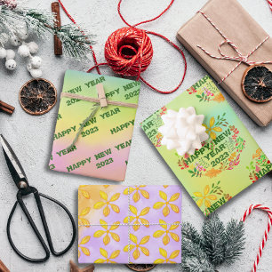 PERSONALIZED HAPPY NEW YEAR 20XX WRAPPING PAPER SHEET