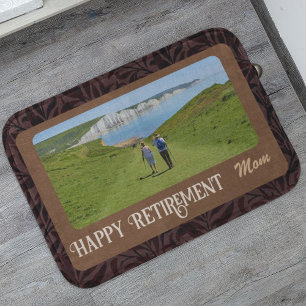 Personalized Happy Retirement Gifts for Mom Brown Bath Mat