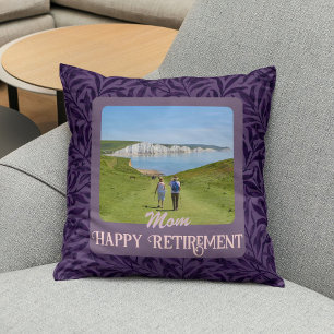 Personalized Happy Retirement Gifts for Mom Violet Cushion