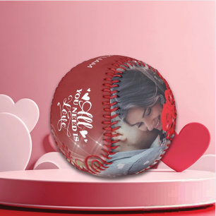 Personalized Happy Valentines's Day Photo   Baseball