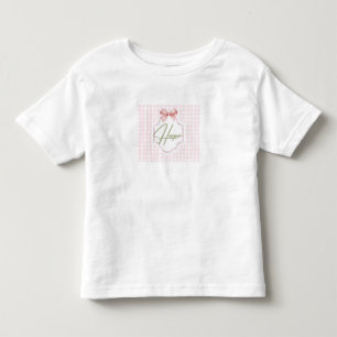 Personalized Harper Baby Girl Nursery Bow&Gingham Toddler T-Shirt