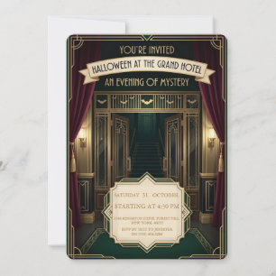 Personalized Haunted Hotel Halloween Invitation