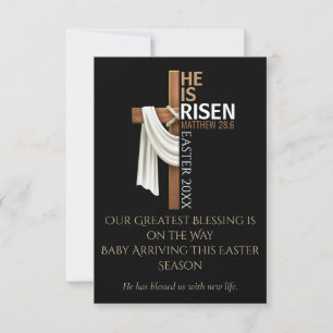 Personalized He Is Risen Easter Pregnancy Announcement