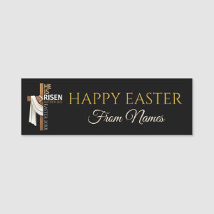 Personalized He Is Risen Happy Easter Add Custom Name Tag